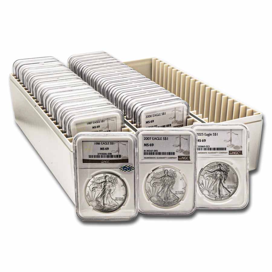 1986-2025 41-Coin Silver Eagle Set MS-69 NGC (w/NGC Boxes)