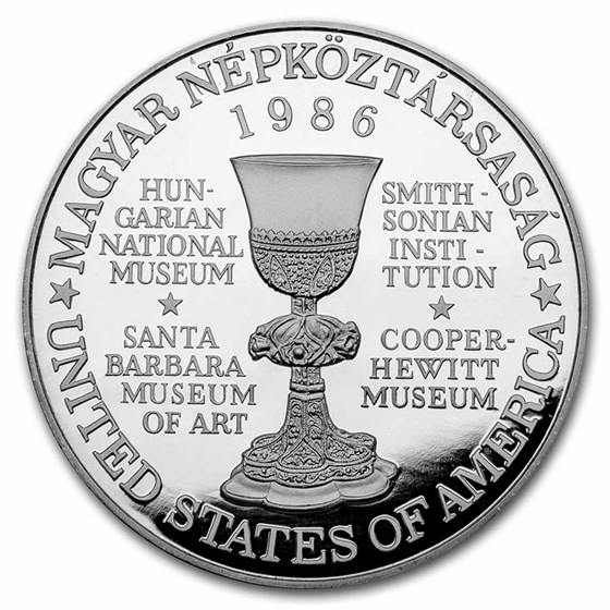 1986 5 oz Silver Proof Round - Treasures of Hungary (Chalice) 1986 5 oz Silver Proof Round - Treasures of Hungary (Chalice)