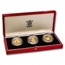 1986-89-91 Great Britain 3-Coin Gold Double Sovereign Proof Set