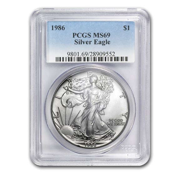 1986 American Silver Eagle MS-69 PCGS 1986 American Silver Eagle MS-69 PCGS