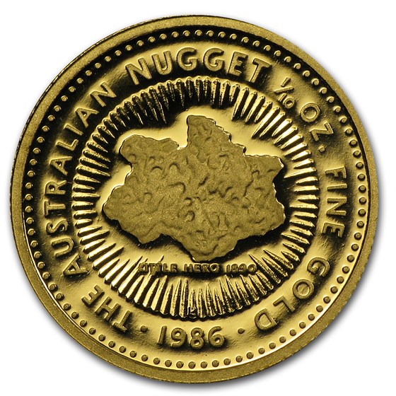 1986 Australia 1/10 oz Proof Gold Nugget 1986 Australia 1/10 oz Proof Gold Nugget