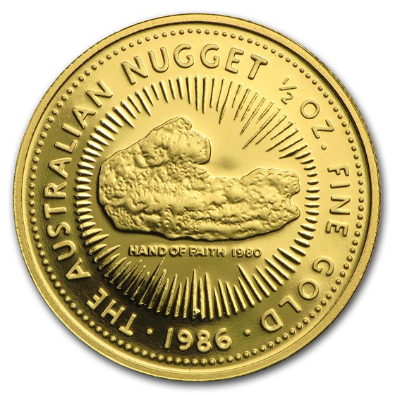 1986 Australia 1/2 oz Proof Gold Nugget 1986 Australia 1/2 oz Proof Gold Nugget