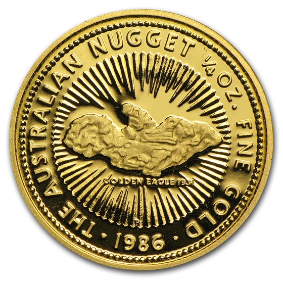 1986 Australia 1/4 oz Proof Gold Nugget 1986 Australia 1/4 oz Proof Gold Nugget