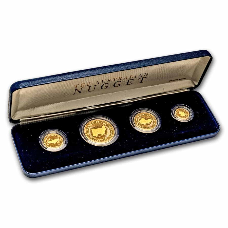 1986 Australia 4-Coin Gold Nugget Proof Set 1.85 ozt