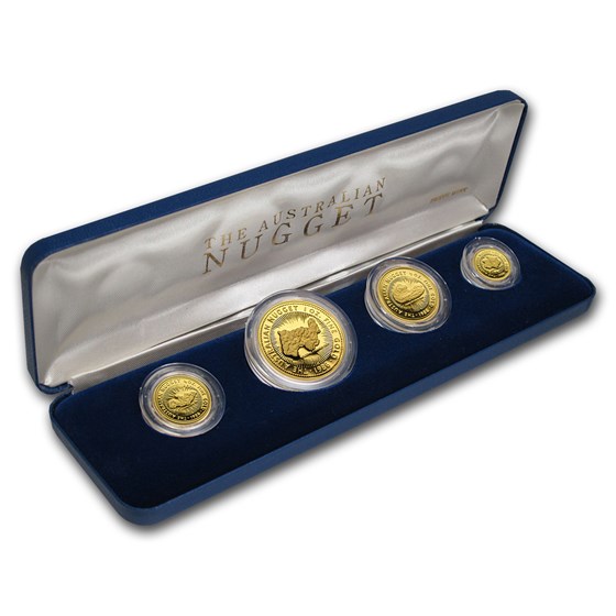 1986 Australia 4-Coin Gold Nugget Proof Set 1986 Australia 4-Coin Gold Nugget Proof Set