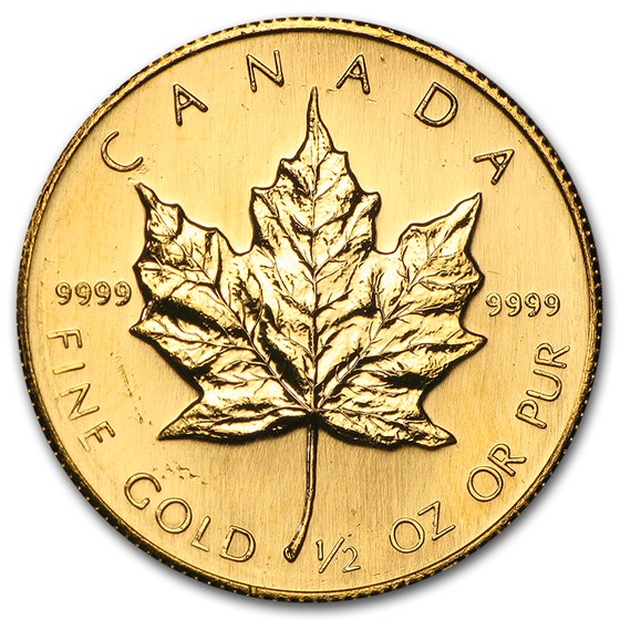1986 Canada 1/2 oz Gold Maple Leaf BU