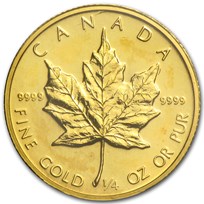1986 Canada 1/4 oz Gold Maple Leaf BU