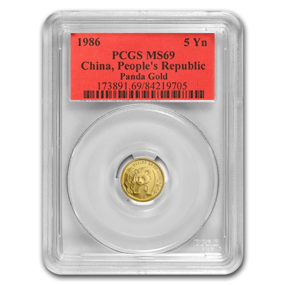 1986 China 1/20 oz Gold Panda MS-69 PCGS 1986 China 1/20 oz Gold Panda MS-69 PCGS