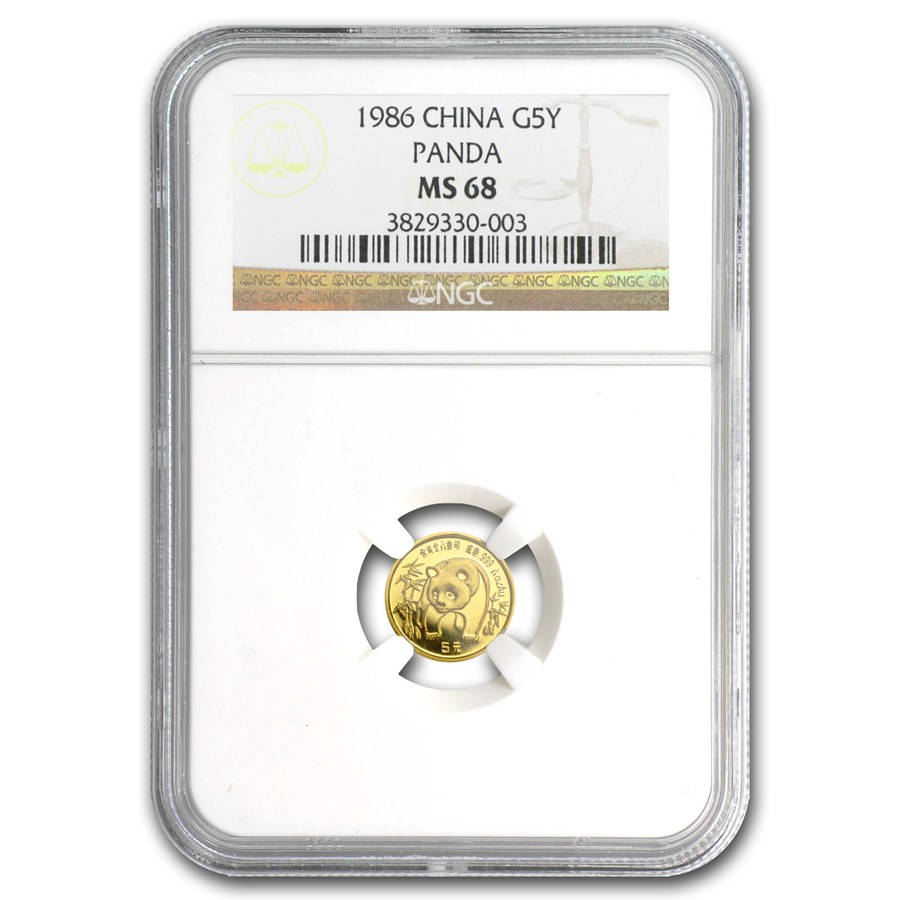 Buy 1986 China 1/20 oz Gold Pandas MS-68 NGC | APMEX