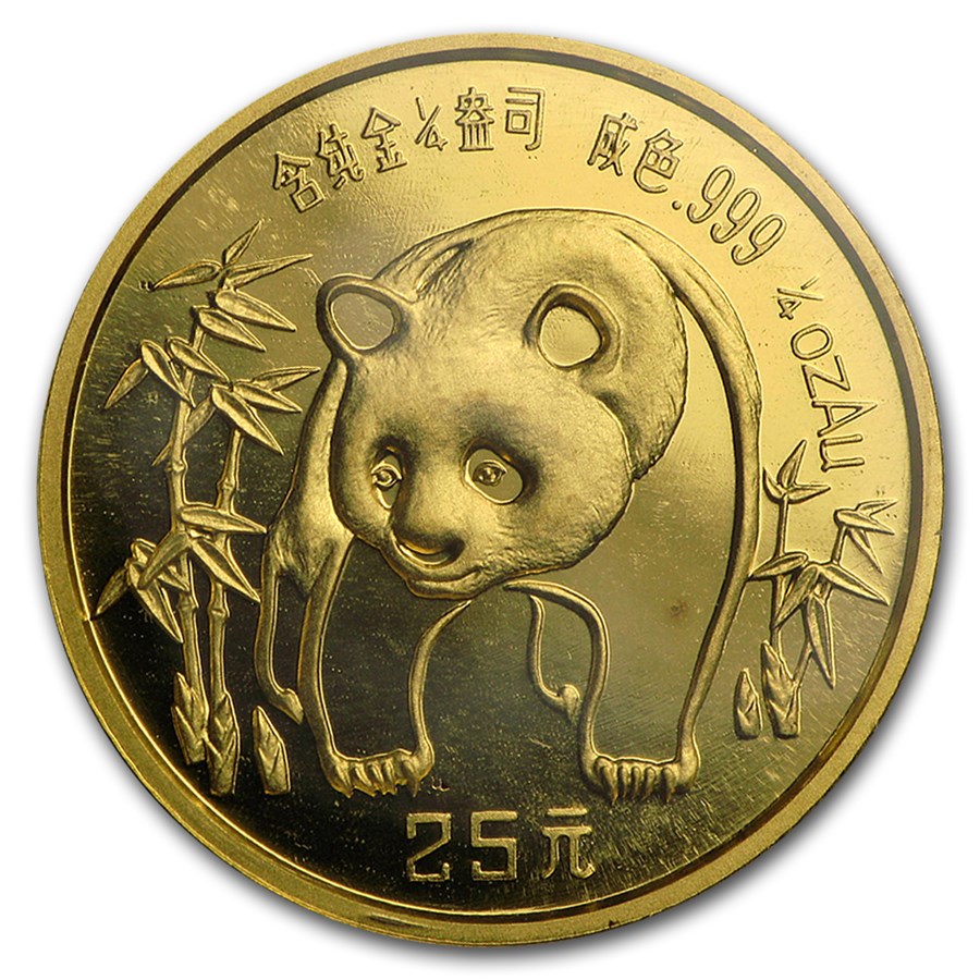 1986 China 1/4 oz Gold Panda BU (Sealed)