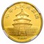 1986 China 1/4 oz Gold Panda MS-68 NGC