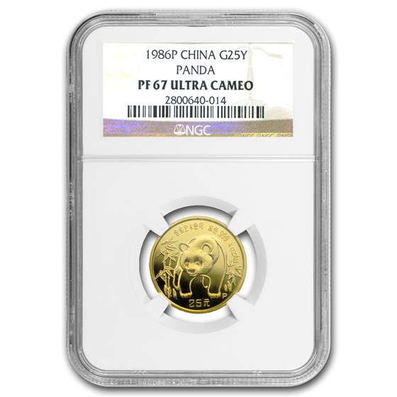 1986 China 1/4 oz Proof Gold Panda PF-67 NGC 1986 China 1/4 oz Proof Gold Panda PF-67 NGC