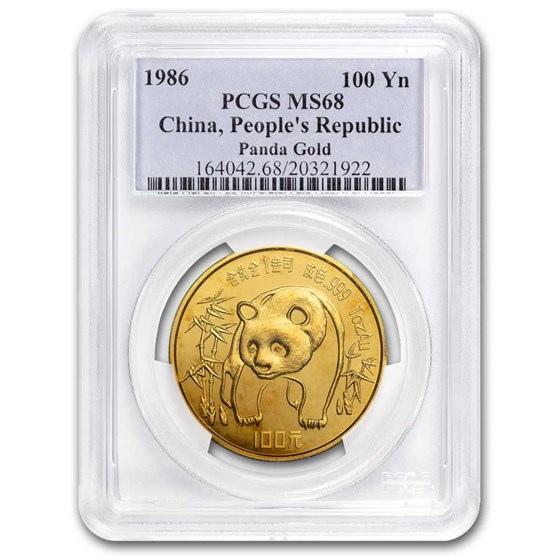 1986 China 1 oz Gold Panda MS-68 PCGS 1986 China 1 oz Gold Panda MS-68 PCGS