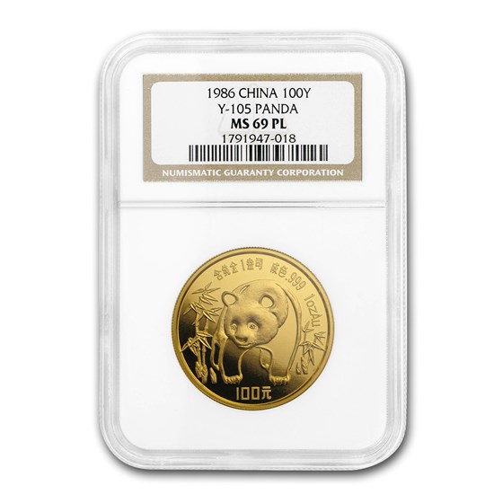 1986 China 1 oz Gold Panda MS-69 PL NGC 1986 China 1 oz Gold Panda MS-69 PL NGC