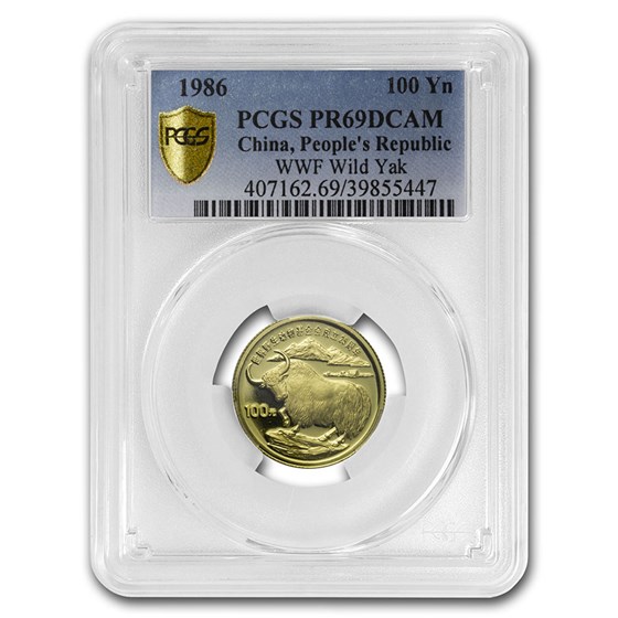 1986 China Gold 100 Yuan Yak PR-69 PCGS (World Wildlife Fund) 1986 China Gold 100 Yuan Yak PR-69 PCGS (World Wildlife Fund)