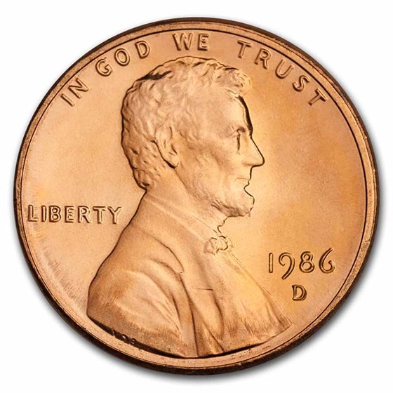 1986-D Lincoln Cent BU (Red) 1986-D Lincoln Cent BU (Red)