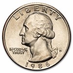 1986-D Washington Quarter 40-Coin Roll BU