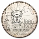 1986 France Silver 100 Francs Statue of Liberty BU