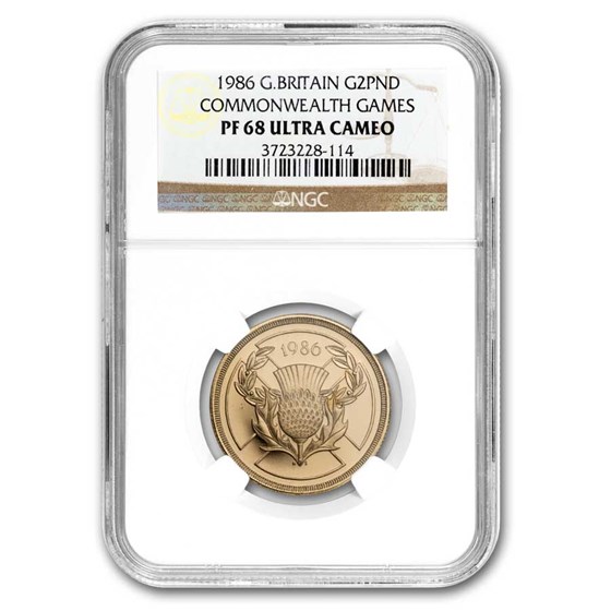 1986 Great Britain Gold £2 Pounds PF-68 NGC (Commonwealth Games) 1986 Great Britain Gold £2 Pounds PF-68 NGC (Commonwealth Games)