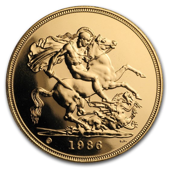 1986 Great Britain Gold £5 BU