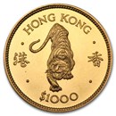 1986 Hong Kong Gold $1,000 Year of the Tiger BU