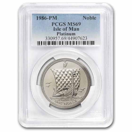 1986 Isle of Man 1 oz Platinum Noble MS-69 PCGS