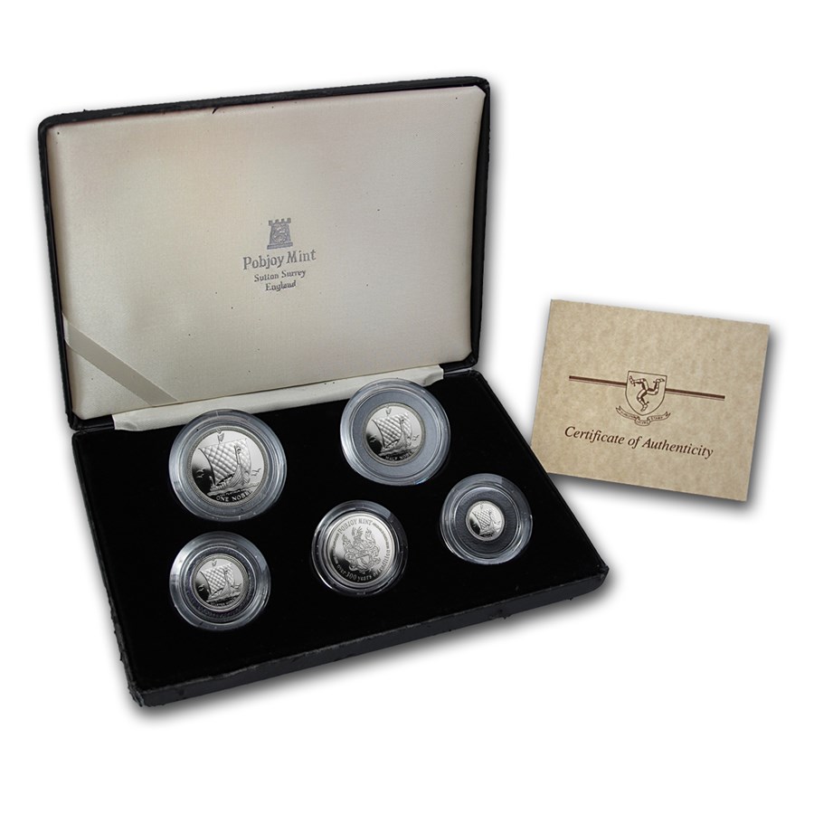1986 Isle of Man 4-Coin Platinum Noble Proof Set