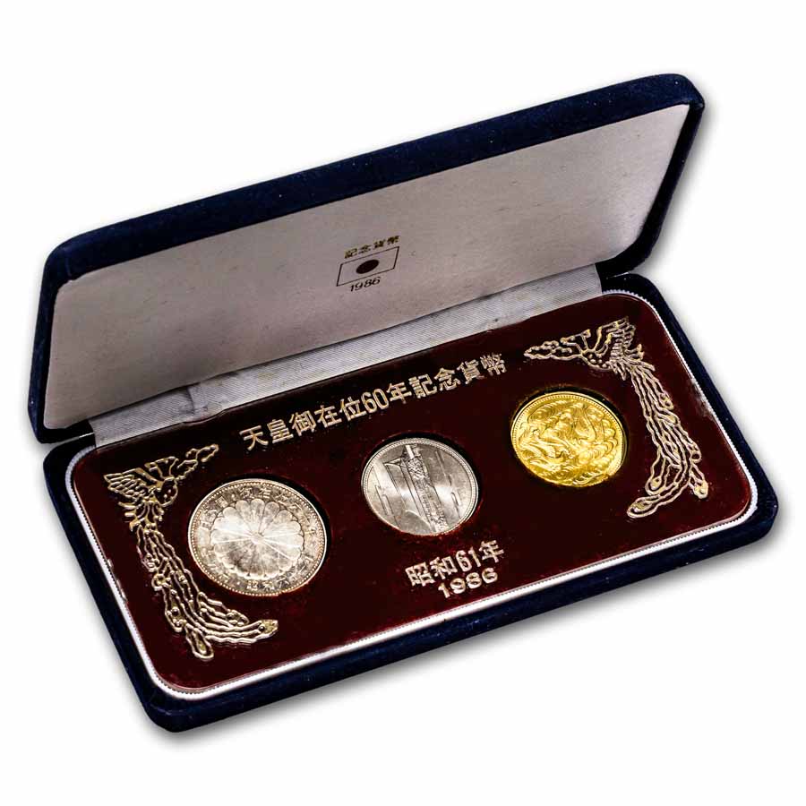 Buy 3-Coin Set 1986 Japan Emp Hirohito 60th Year BU | APMEX