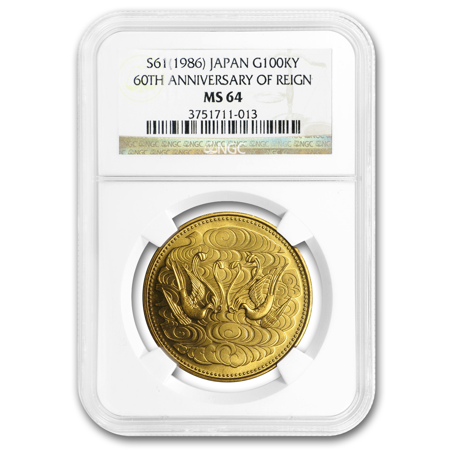 Buy 1986 Japan Gold 100,000 Yen 60 Years of Reign Hirohito MS-64