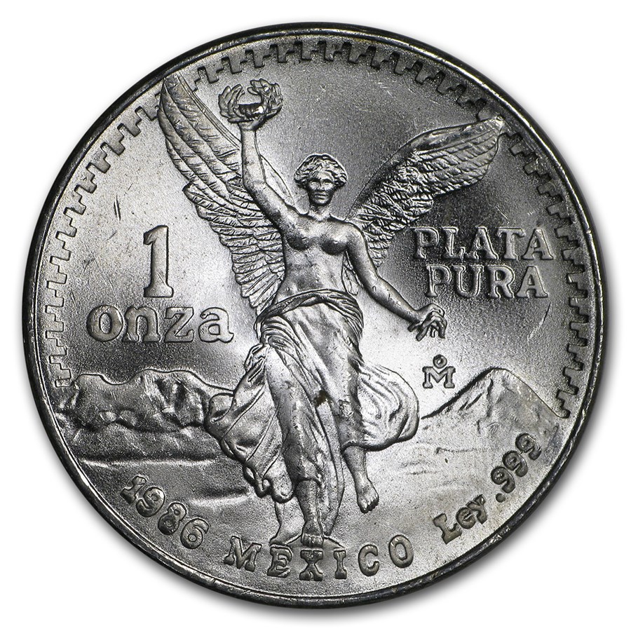 1986 Mexico 1 oz Silver Libertad BU (Abrasions)