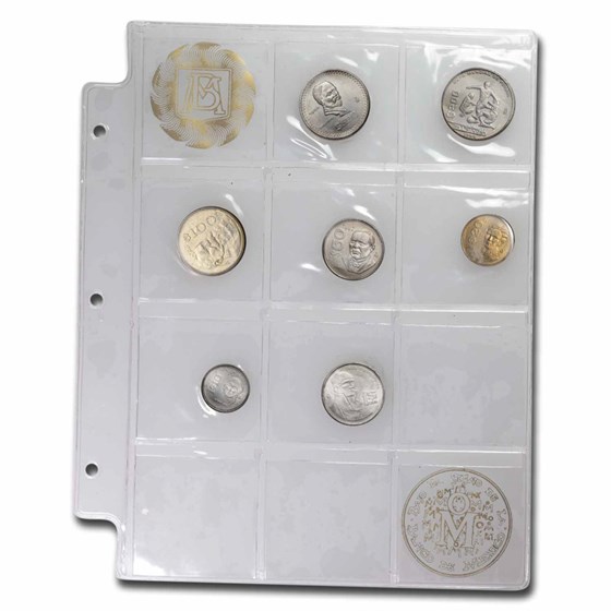 1986 Mexico 1 Peso-500 Pesos 7-Coin Mint Set 1986 Mexico 1 Peso-500 Pesos 7-Coin Mint Set