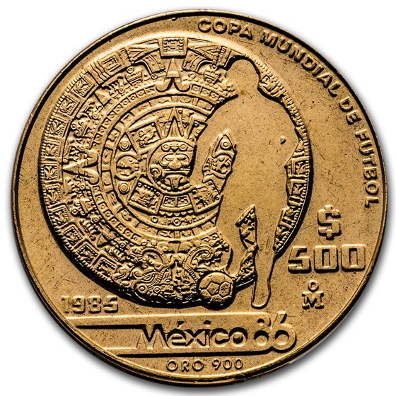1986 Mexico Gold 500 Pesos FIFA World Cup Proof Box&COA KM#501.1