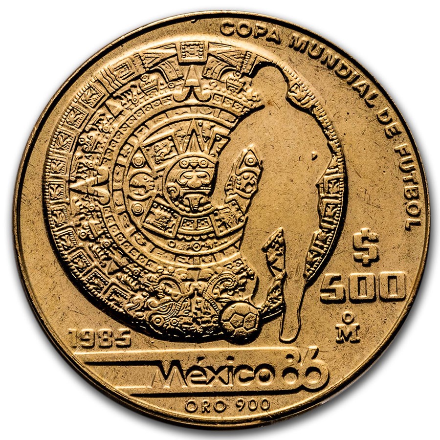 1986 Mexico Gold 500 Pesos FIFA World Cup Proof Box&COA KM#501.1