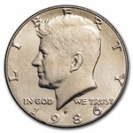 1986-P Kennedy Half Dollar 20-Coin Roll BU