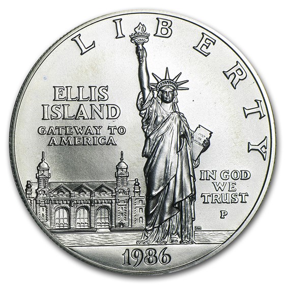 1986-P Statue of Liberty $1 Silver Commem BU (w/Box & COA) 1986-P Statue of Liberty $1 Silver Commem BU (w/Box & COA)