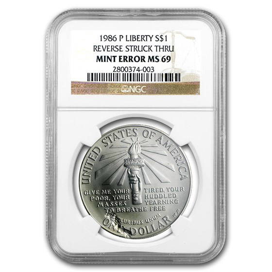1986-P Statue of Liberty $1 Silver Commem MS-69 NGC (Mint Error) 1986-P Statue of Liberty $1 Silver Commem MS-69 NGC (Mint Error)