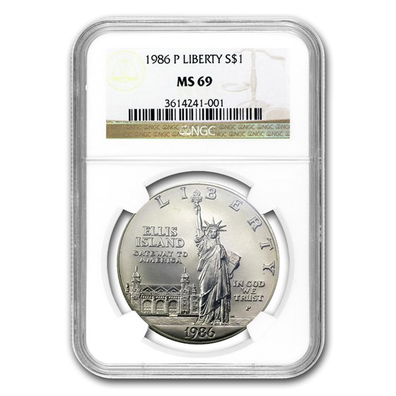 1986-P Statue of Liberty $1 Silver Commem MS-69 NGC