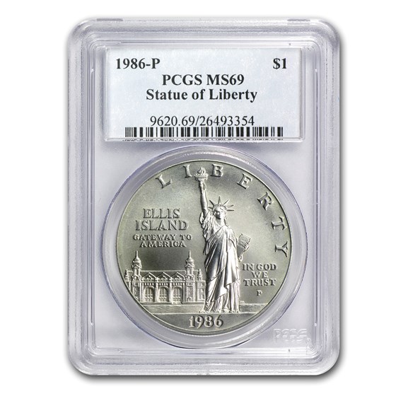 1986-P Statue of Liberty $1 Silver Commem MS-69 PCGS 1986-P Statue of Liberty $1 Silver Commem MS-69 PCGS