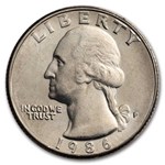1986-P Washington Quarter 40-Coin Roll BU
