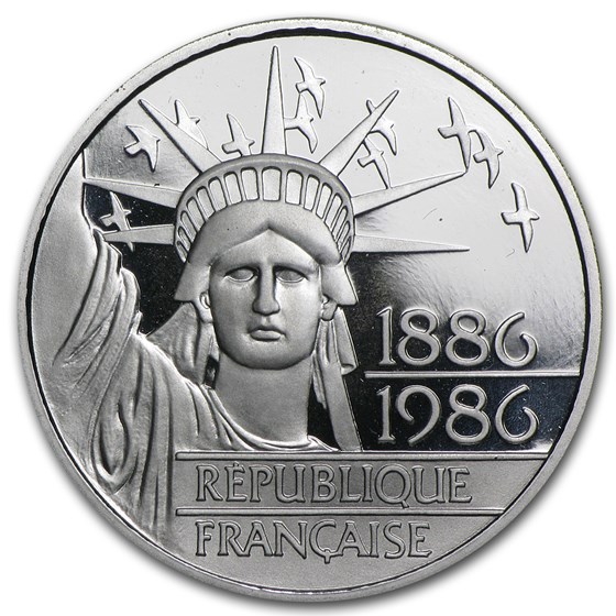 1986 Platinum 100 Francs Statue of Liberty Proof 1986 Platinum 100 Francs Statue of Liberty Proof