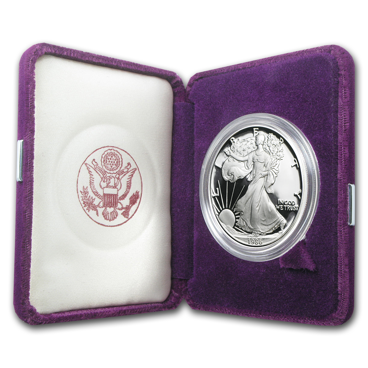 Buy 1986 S 1 oz Proof Silver Eagle with Box & COA | APMEX