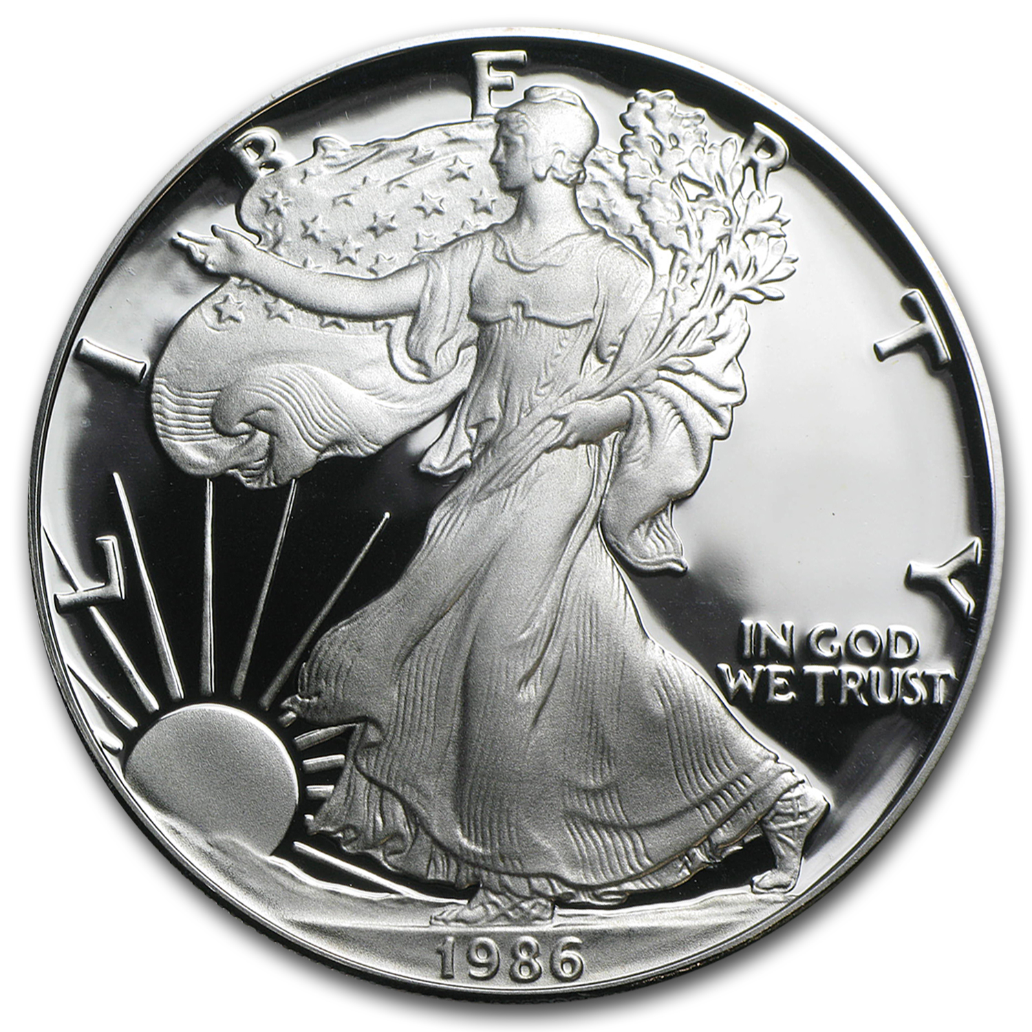American Eagle 1986-S One Ounce Proof Silver Bullion Liberty One Dollar Coin