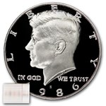 1986-S Kennedy Half Dollar 20-Coin Roll Proof