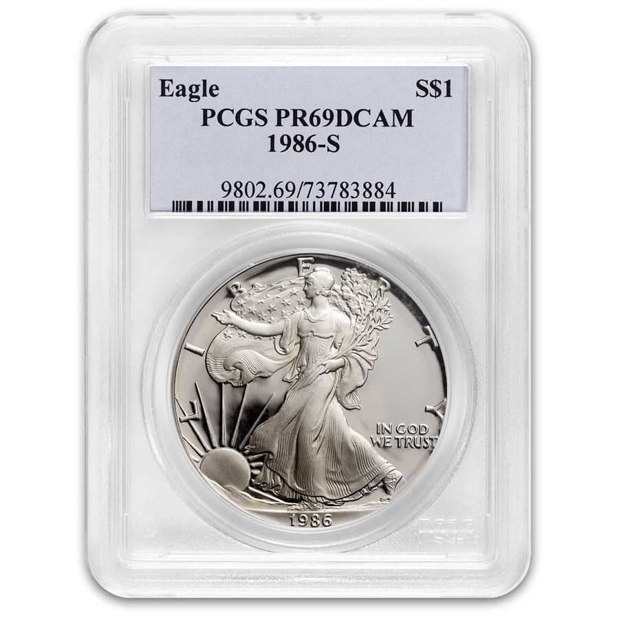 1986-S Proof American Silver Eagle PR-69 PCGS