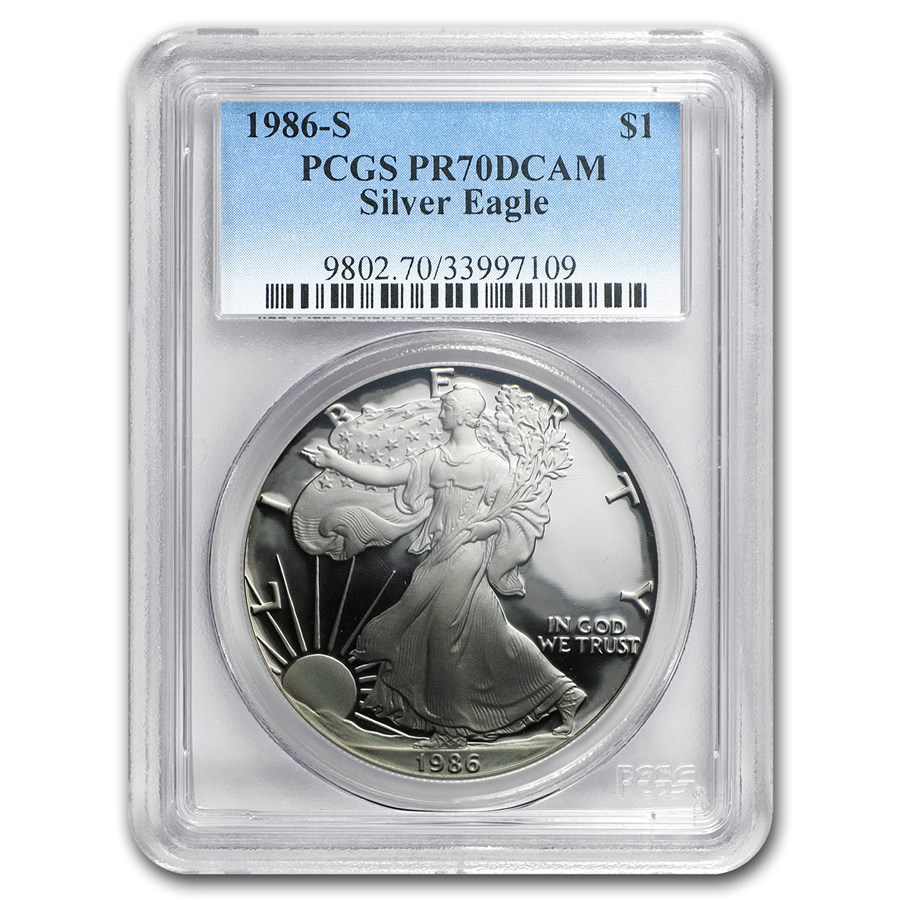 1986-S Proof American Silver Eagle PR-70 PCGS
