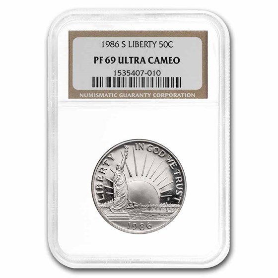 1986-S Statue of Liberty 1/2 Dollar Clad Commem PF-69 NGC 1986-S Statue of Liberty 1/2 Dollar Clad Commem PF-69 NGC