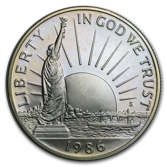 1986-S Statue of Liberty 1/2 Dollar Clad Commem Prf (w/Box & COA)