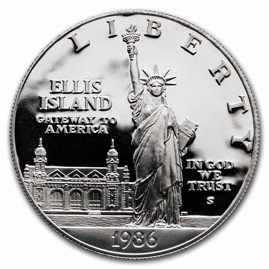 1986-S Statue of Liberty $1 Silver Commem Proof (w/Box & COA)