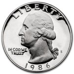 1986-S Washington Quarter 40-Coin Roll Proof