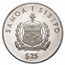 1986 Samoa 5 oz Silver 25 Tala Kon-Tiki Proof (Abrasions)